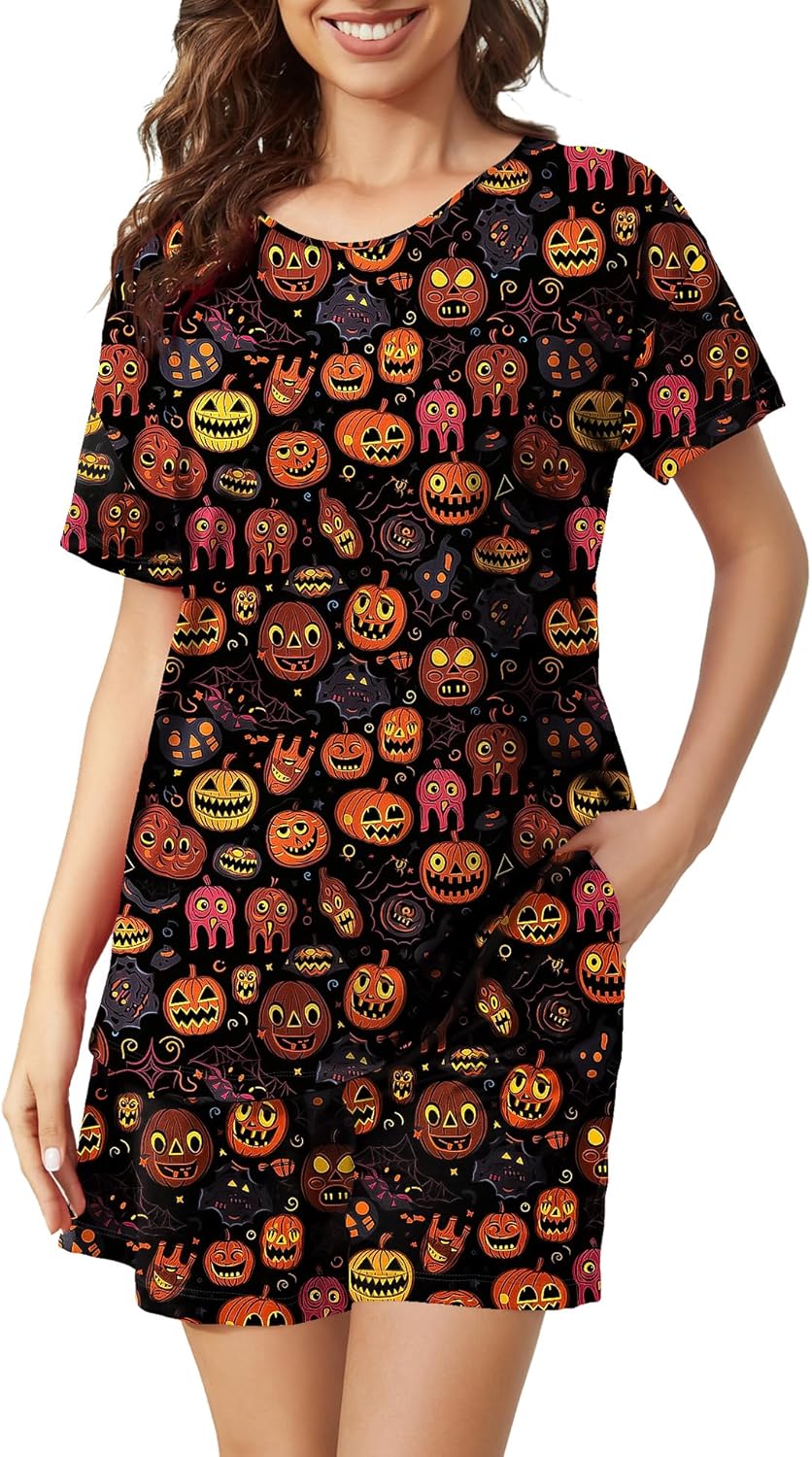 ENJOYNIGHT Cute Pajama Sets for Women Sleepwear Print Tee and Shorts Pajama Set...