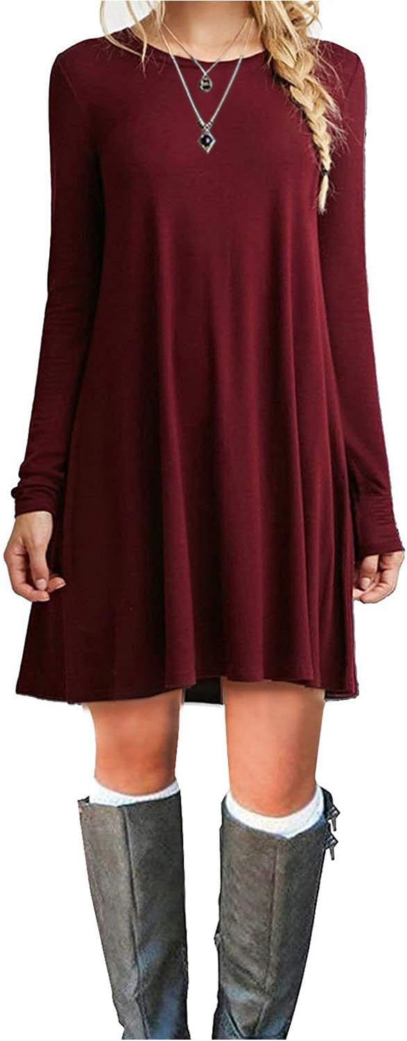 MOLERANI Women's Clothing, Unique Women's Casual T-Shirt Dress, Special Long Sle...