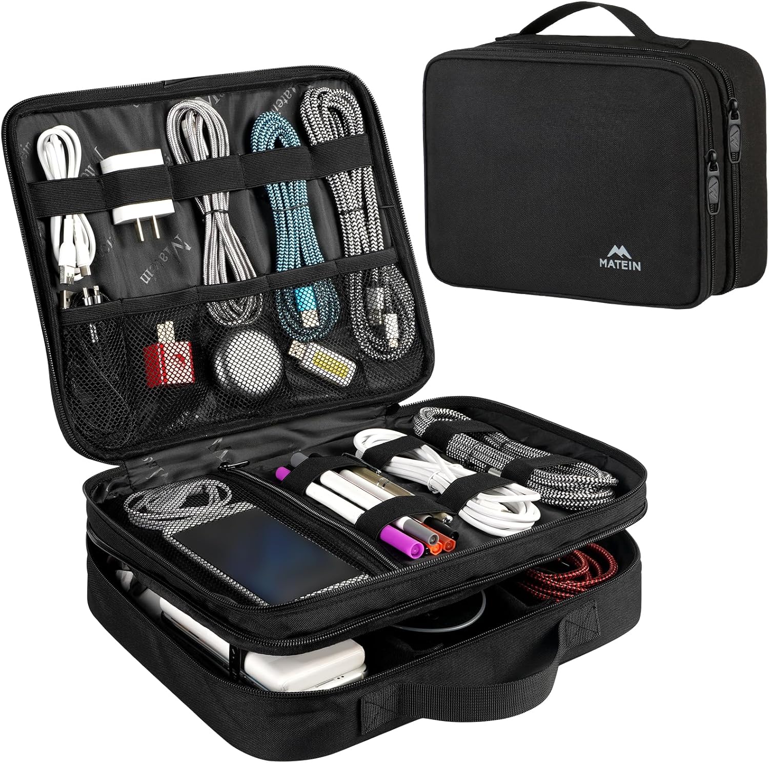 MATEIN Cable Organizer Bag, Special Travel Storage Bag for Cellphone Cord Electr...