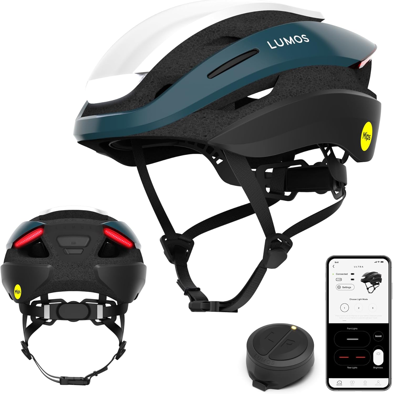 Lumos Ultra Smart Bike Helmet, Special Helmet with Customizable Front and Back L...