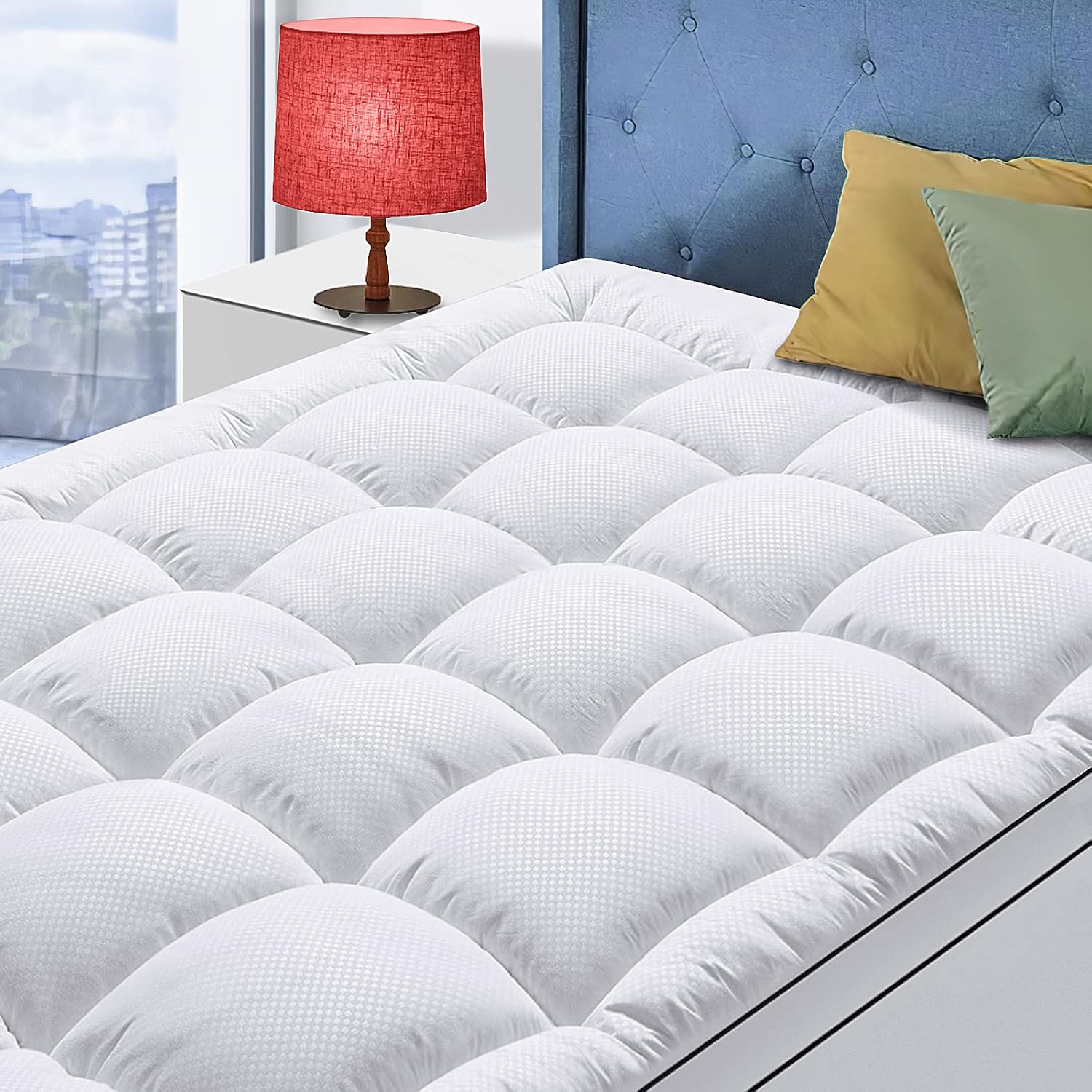 California King Mattress Topper for Back Pain, Cooling Extra Thick Mattress Pad...