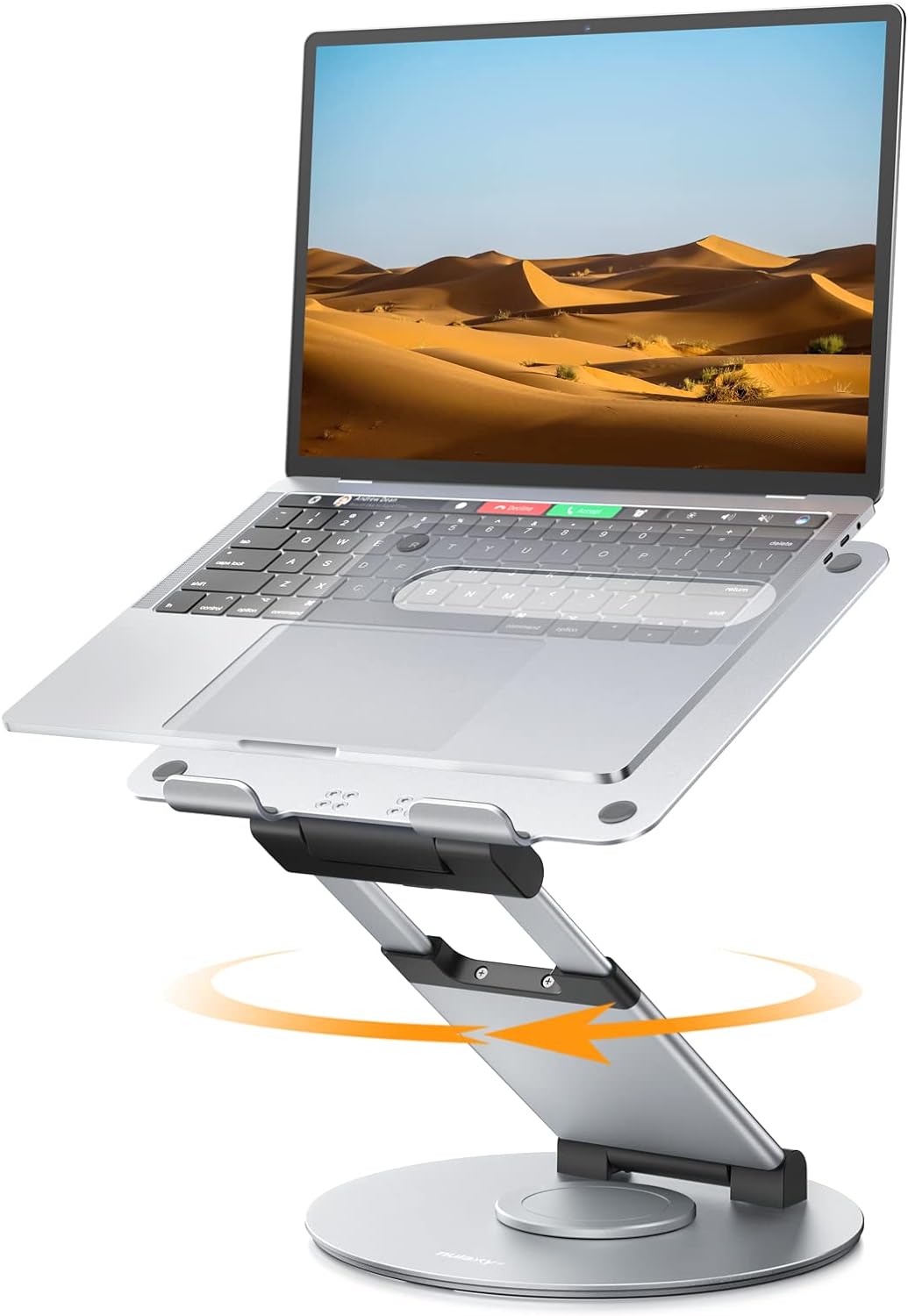 Nulaxy Telescopic 360 Rotating Laptop Stand for Desk Adjustable Height Swivel Pu...