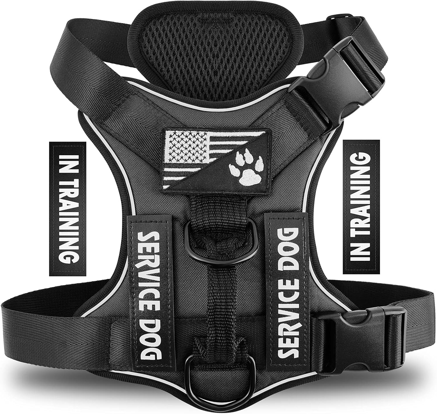 Demigreat Service Dog Harness, Reflective Dog Vest Harness with 5 PCS Patches, A...