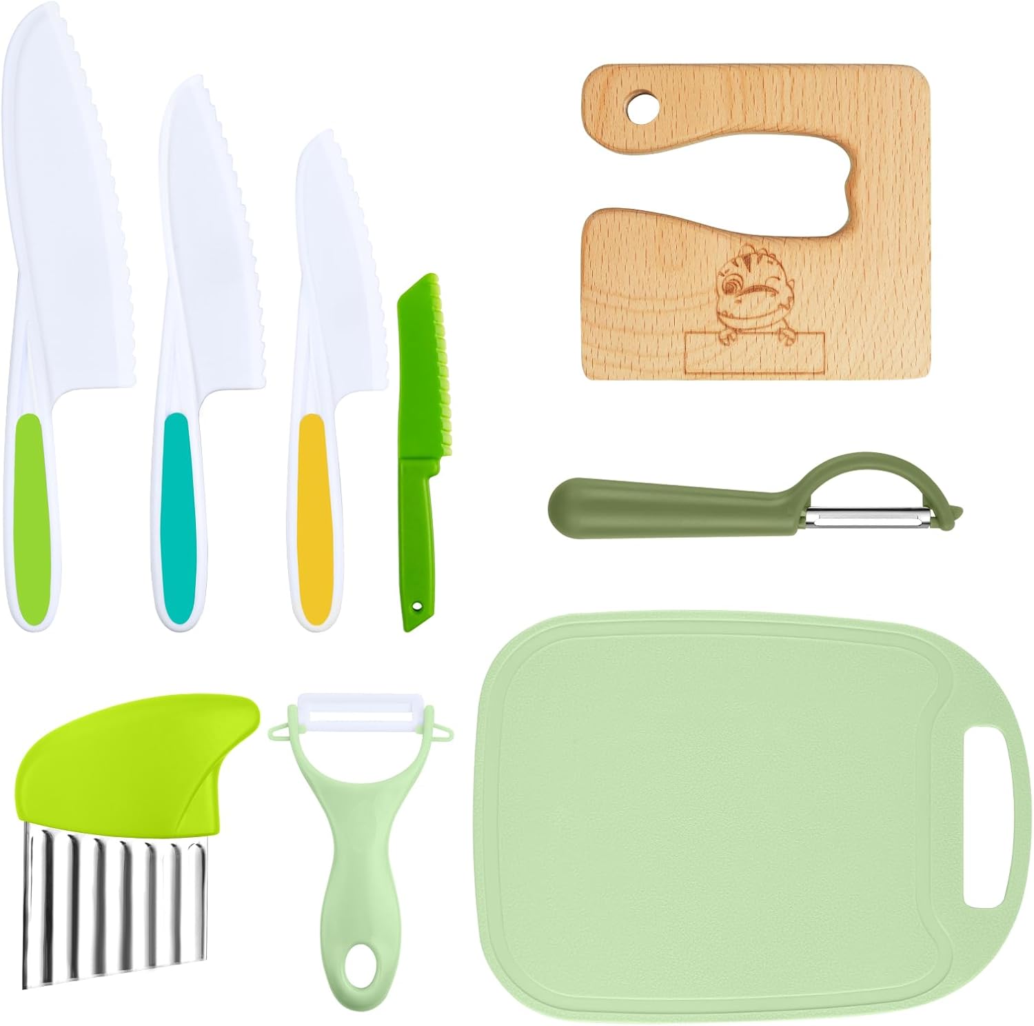 HOTUT 9PCS Kitchen Safety Knives for Kids, Reusable Children's Cooking Knives wi...