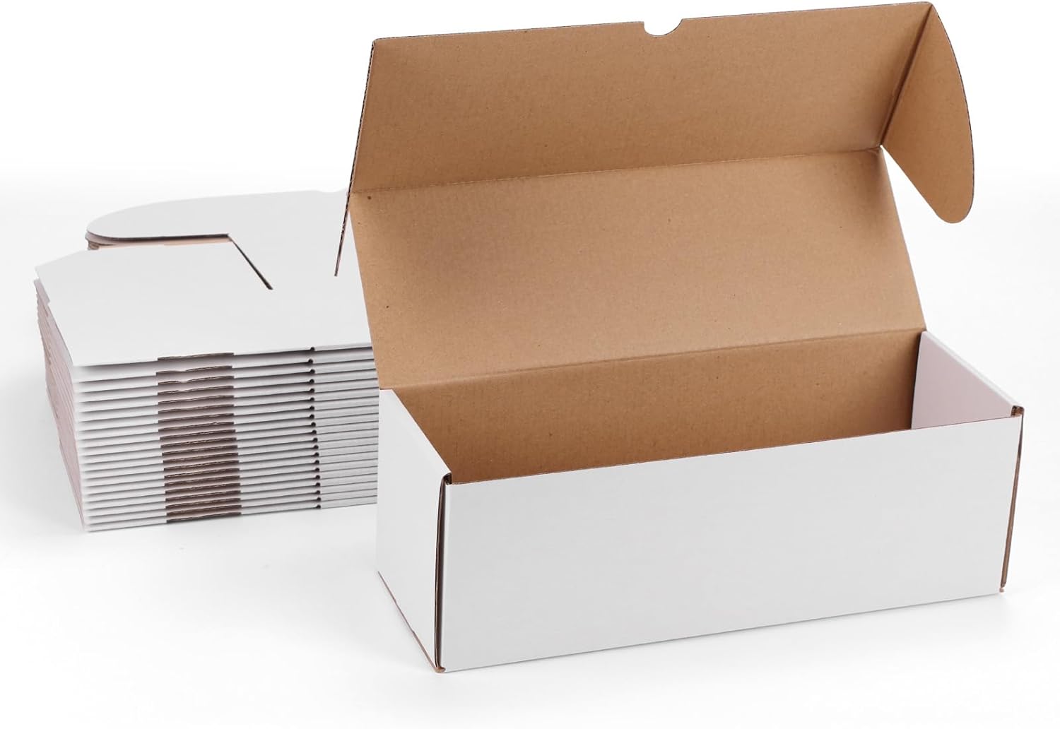 ZBEIVAN 12x4x4 White Shipping Boxes Set of 25, Corrugated Cardboard Mailer Boxes...