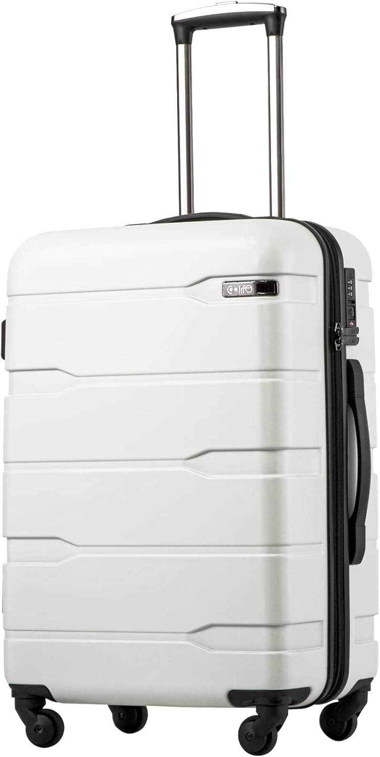 Coolife Luggage Expandable(only 28") Suitcase PC+ABS Spinner Built-In TSA lock 2...