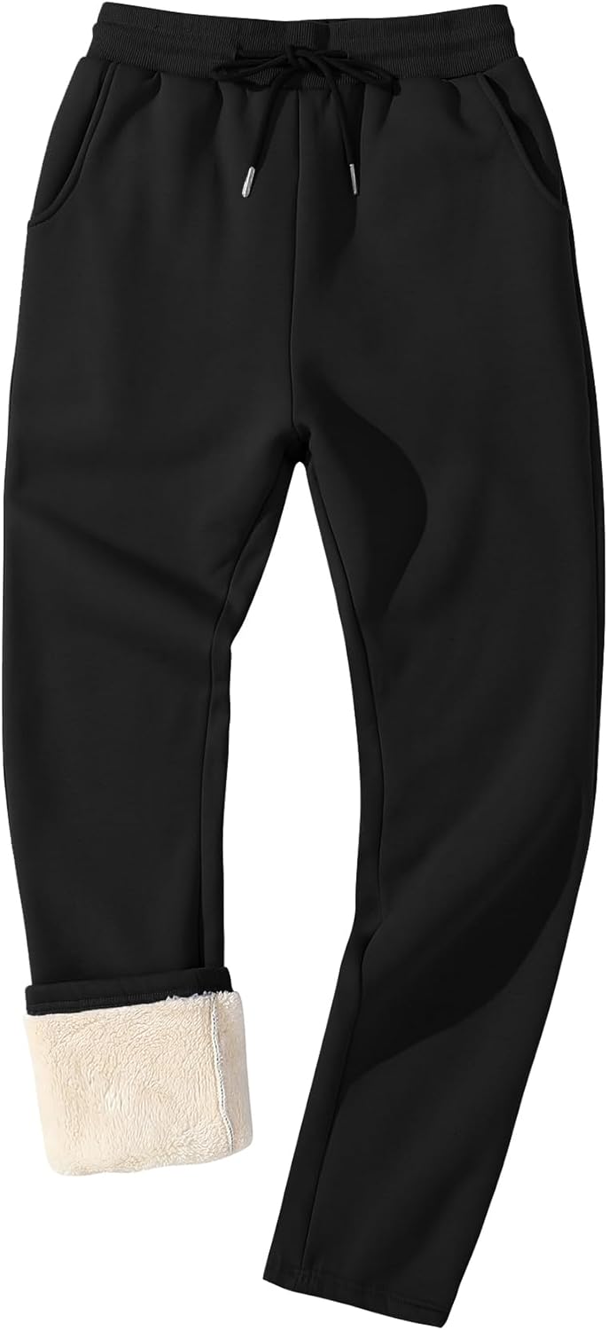 Flygo Men's Fleece Lined Sherpa Sweatpants Winter Warm Pants Jogger Lounge Athle...