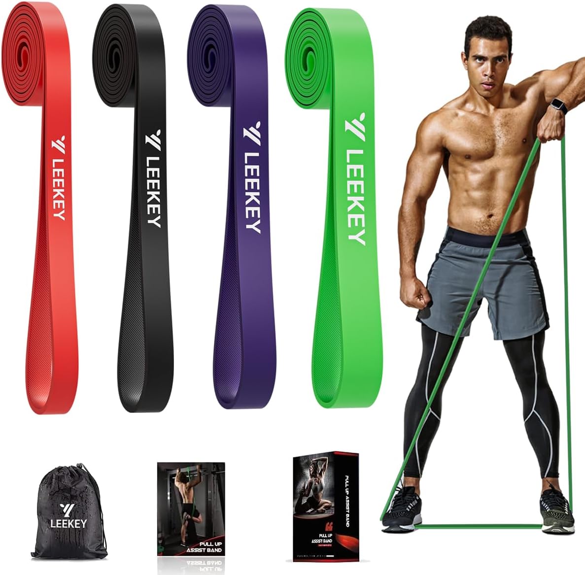LEEKEY Resistance Bands, Exercise Bands Pull Up Assist Bands - Workout Bands Set...