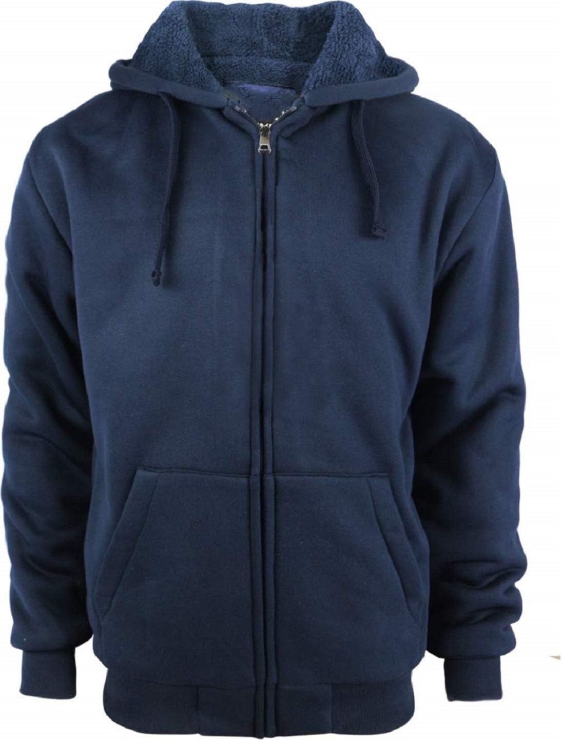 Facitisu Heavyweight Sherpa Lined Fleece Hoodie Sweatshirts for Men Winter Zip P...