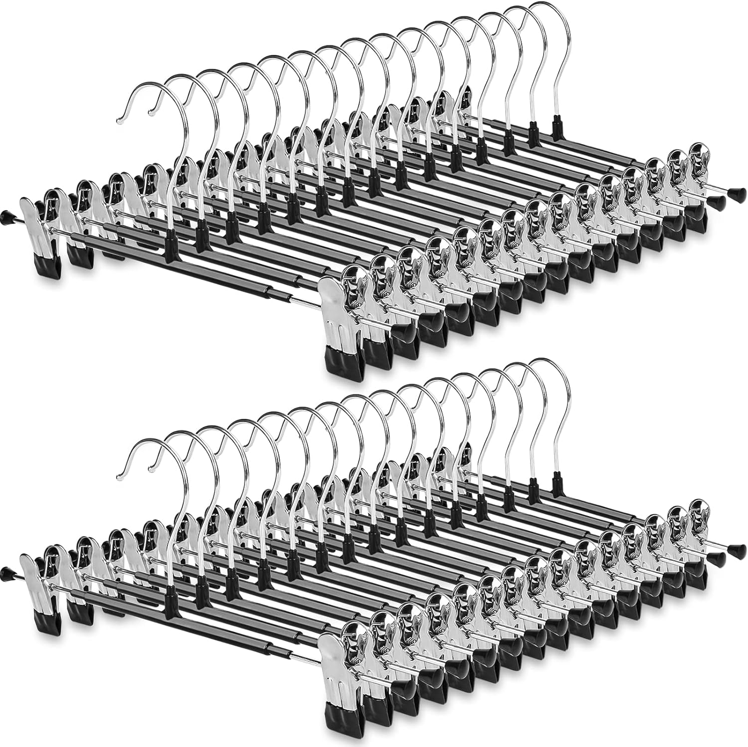 High-Quality POZEAN Skirt Hanger, Special Pant Hangers with Adjustable Clips, In...