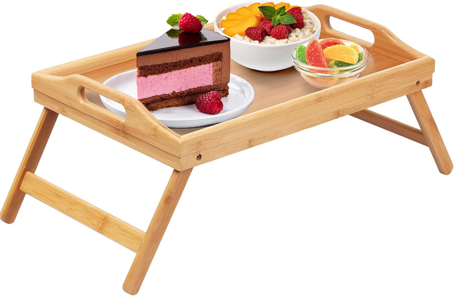 Bed Tray Table Folding Legs with Handles Breakfast Tray for Sofa Eating,Drawing,...
