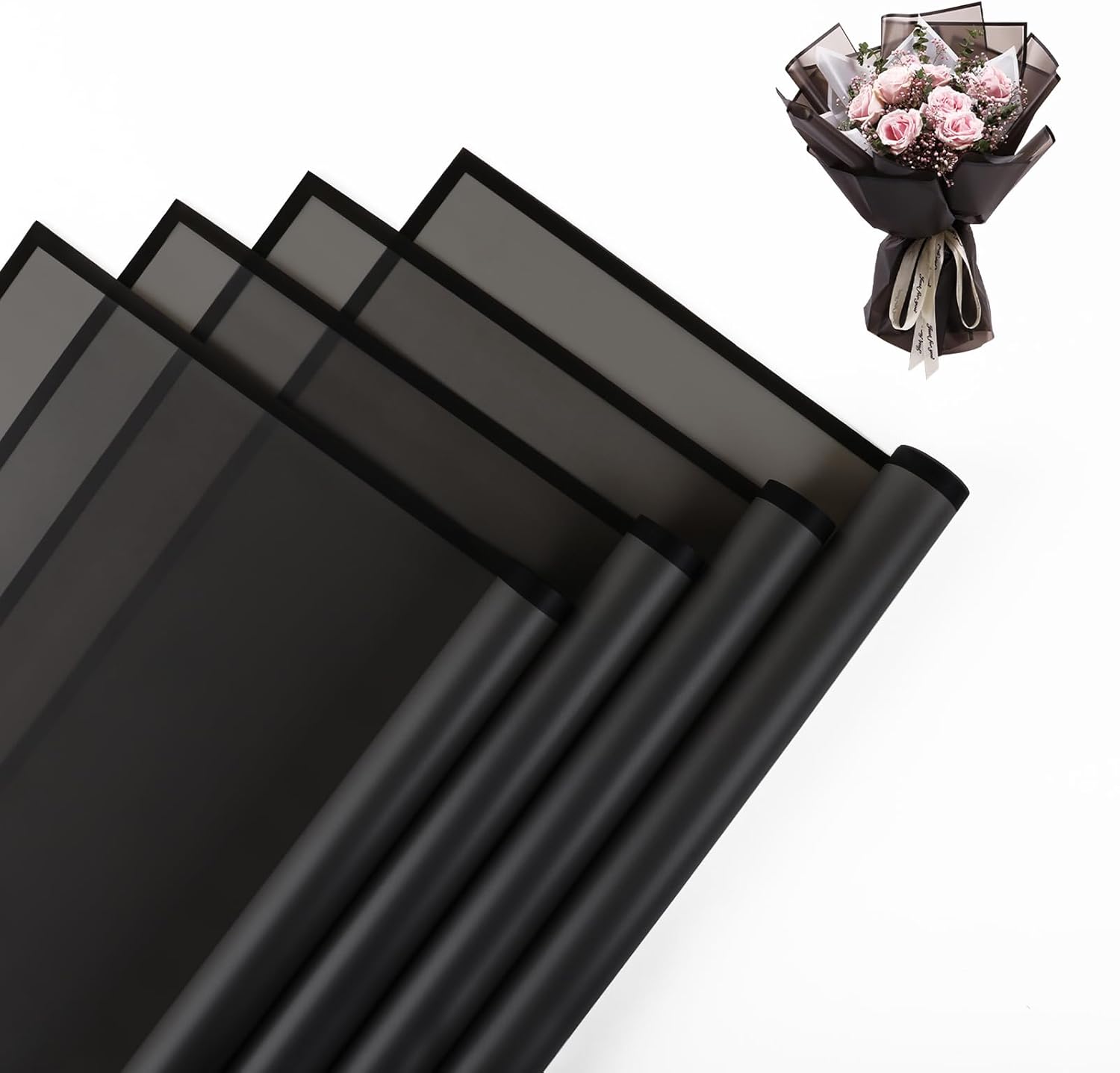 20 Sheet Flower Wrapping Paper - Waterproof Floral Bouquet Wrapping Paper, Flori...