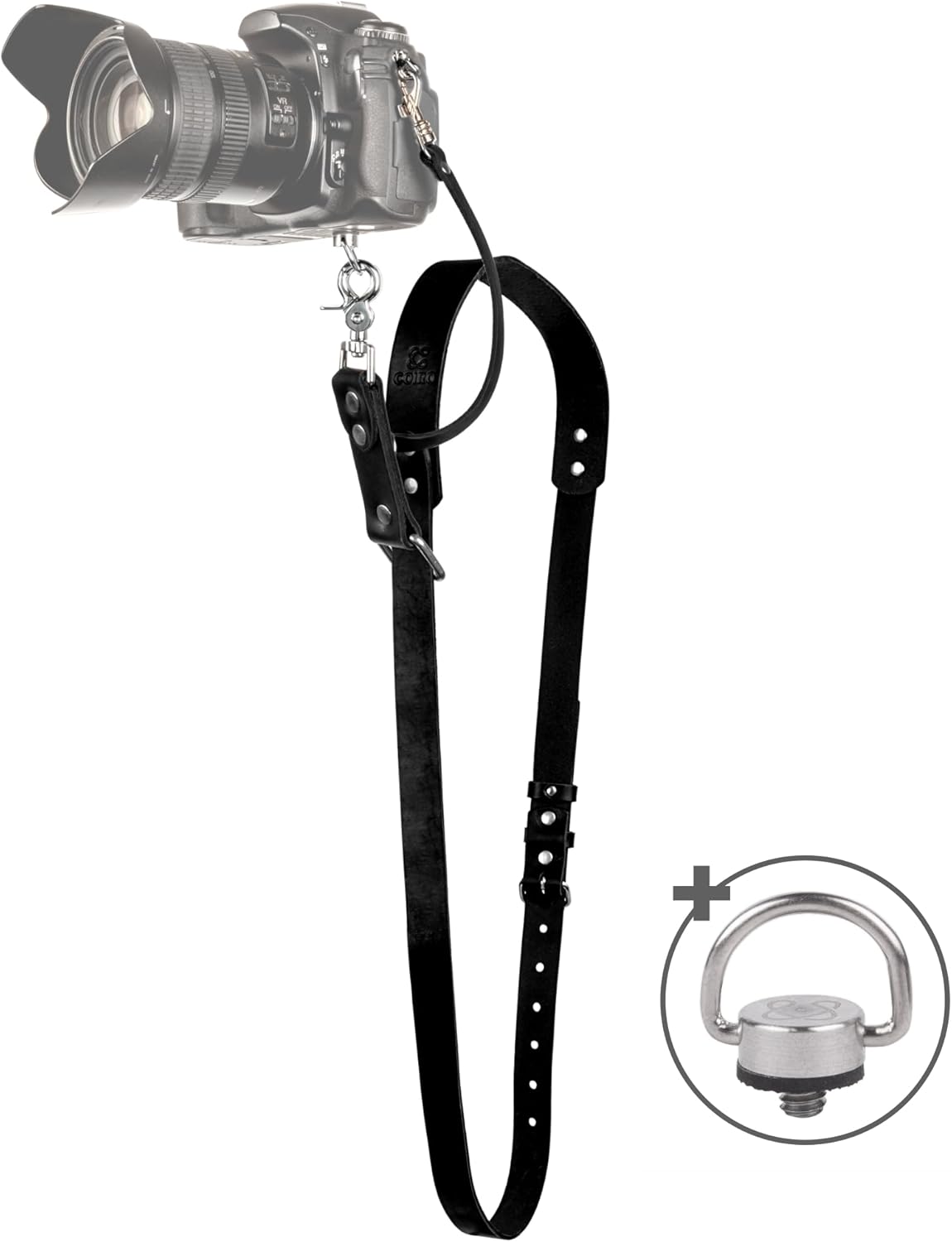 Leather Camera Strap for One Camera - Professional Single Leather Camera Harness...