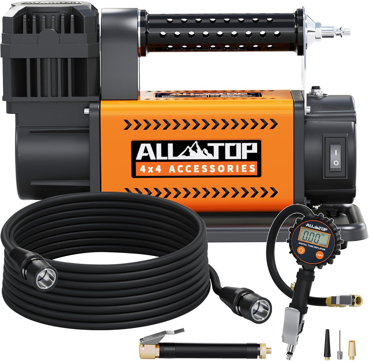 ALL-TOP Air Compressor with Digital Pressure Gauge Tire Inflator Kit, 12V Portab...