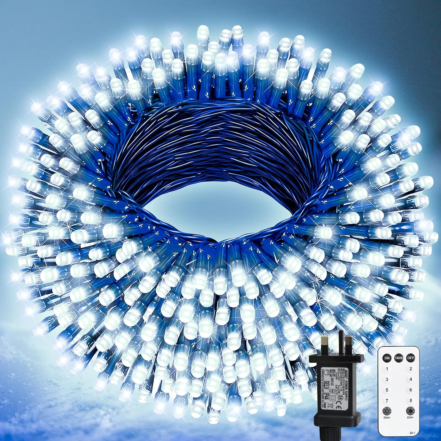 Fairy Lights Plug in 65ft 200 LED String Lights Mains Powered Christmas Lights w...
