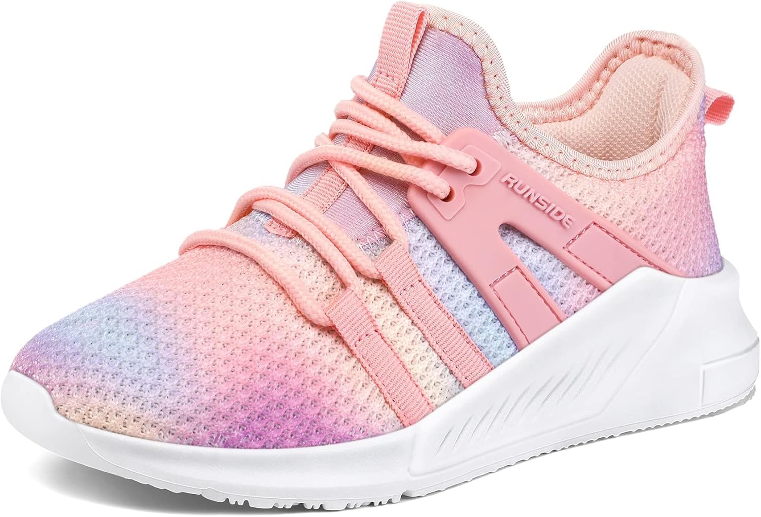 RUNSIDE Girls Tennis Shoes Lightweight Sports Kids Sneakers Lace-up for Running/...