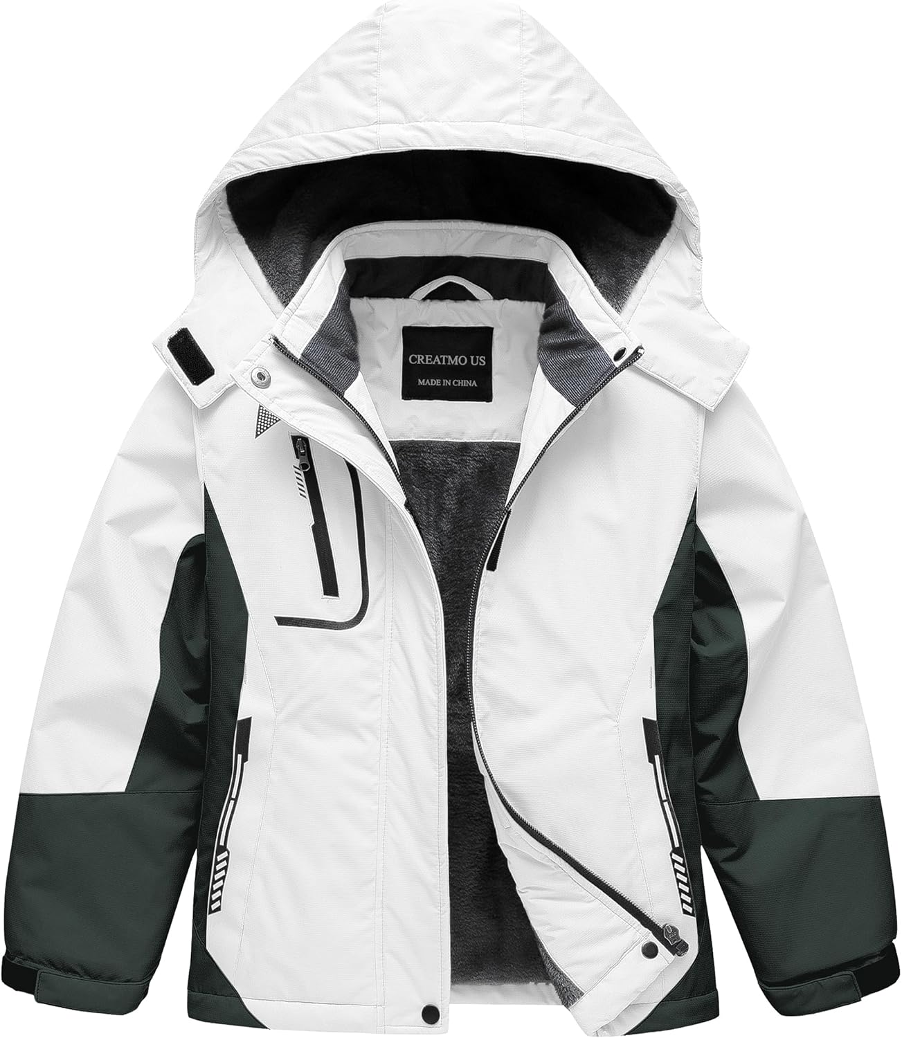 CREATMO US Girl's Waterproof Ski Jacket Warm Winter Snow Coat Windproof Snowboar...