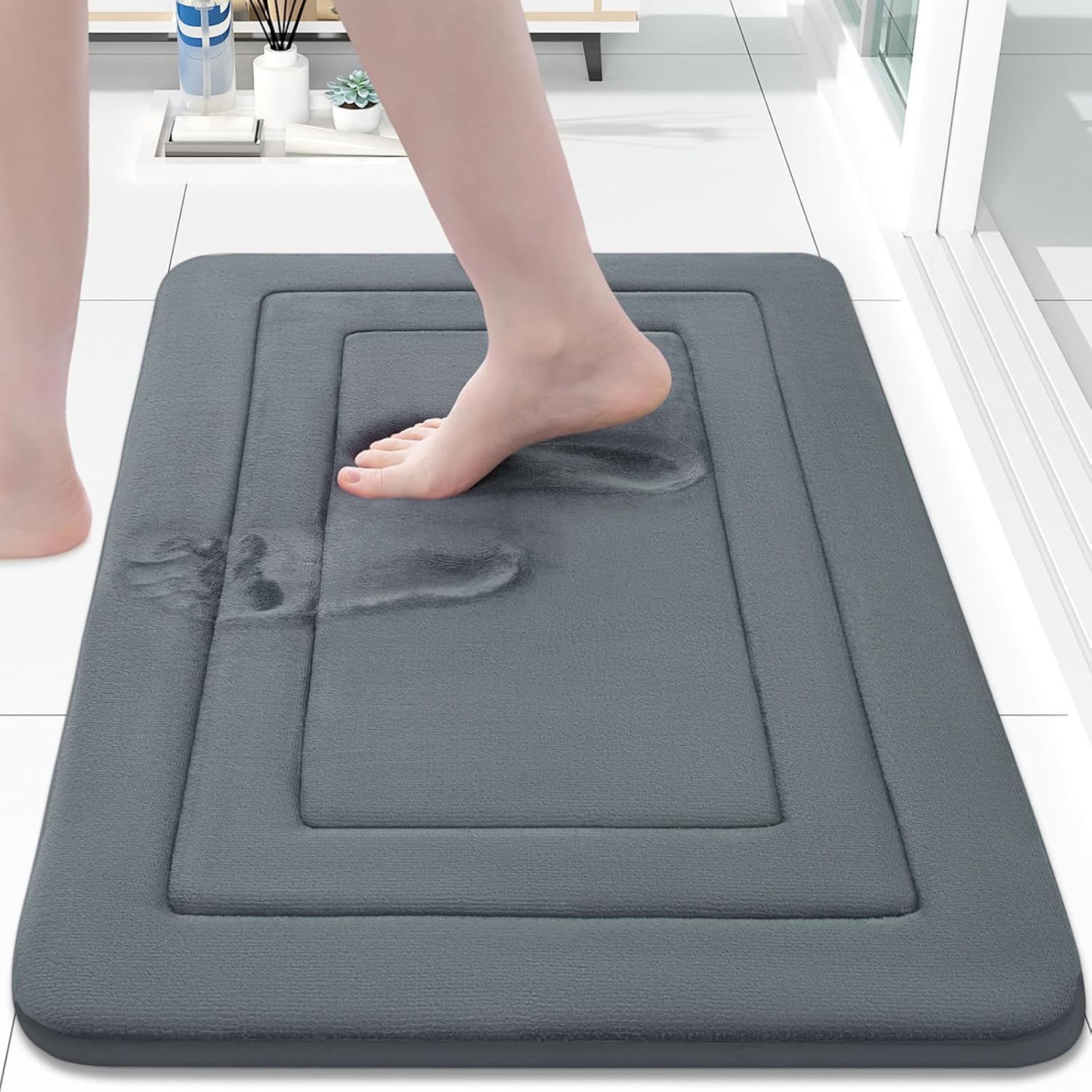Arotive Memory Foam Bathroom Rug Mat 24x16, Ultra Soft and Absorbent Bath Mat, M...
