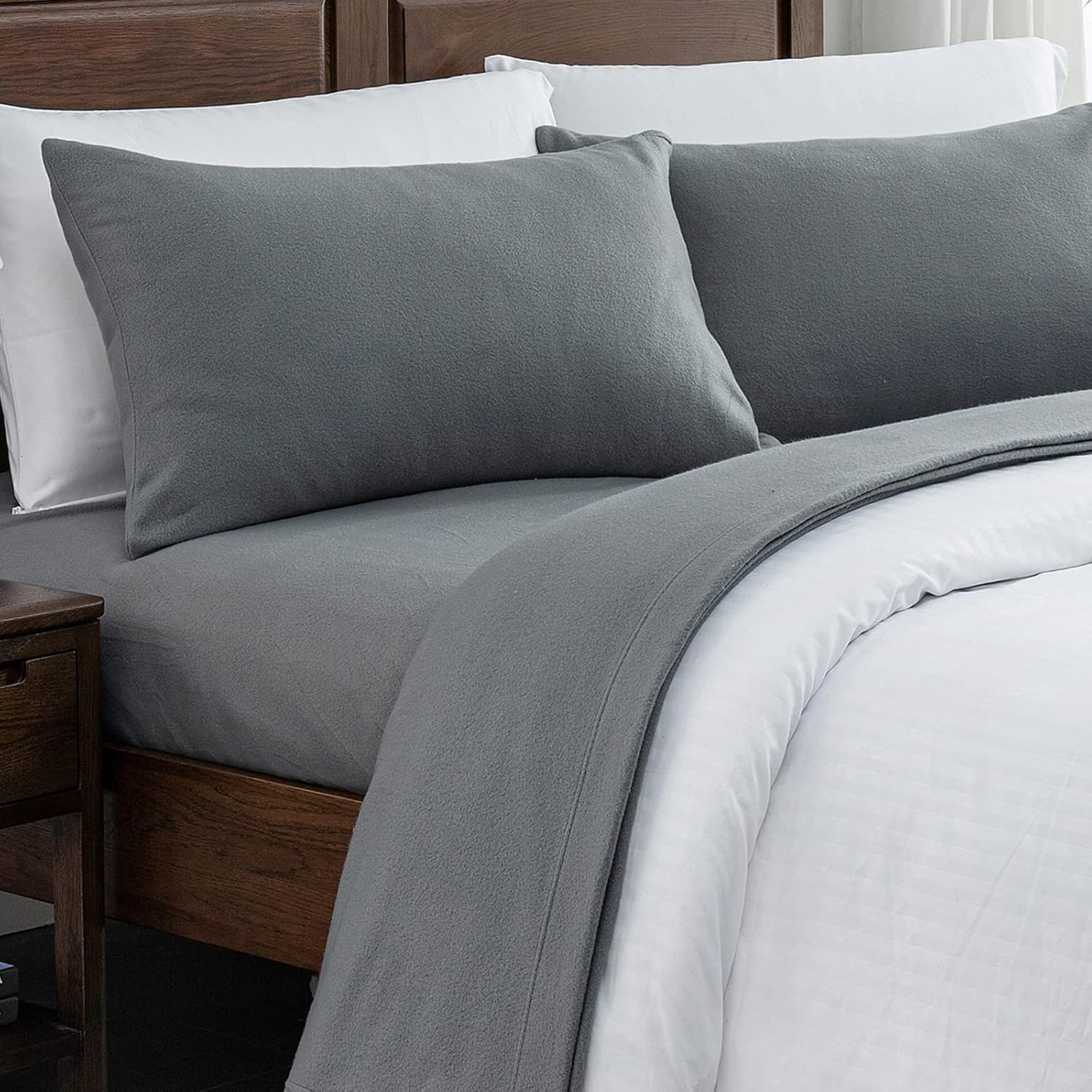 Softan Fleece Queen Sheets Set 4-Piece Fuzzy Bed Sets with 15" Deep Pocket Fitte...