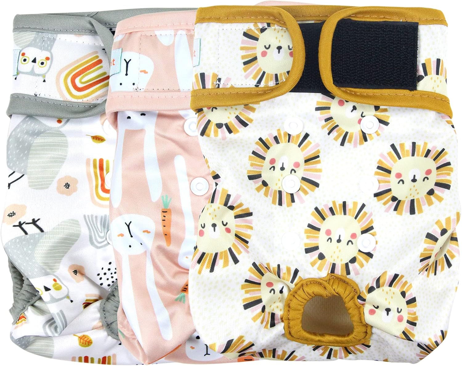 Langsprit Washable Female Dog Diapers (3 Pack) - Doggie Reusable Small Medium La...