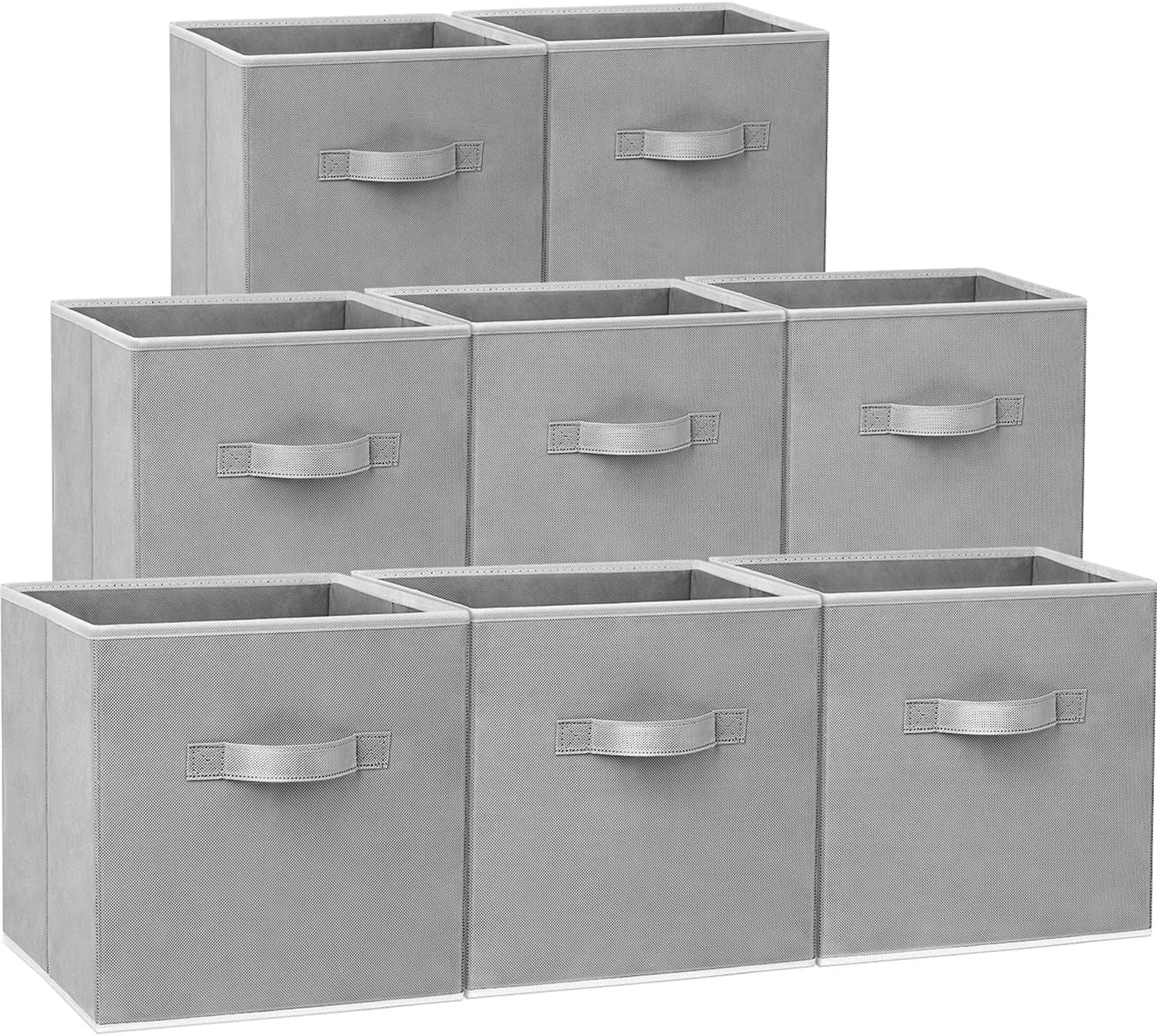 Criusia Storage Cubes - 11 Inch Heavy Duty Fabric Storage Bins for Shelves Close...