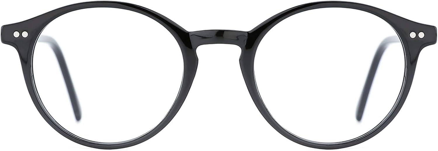 TIJN Blue Light Blocking Glasses Men Women Vintage Thick Round Rim Frame Eyeglas...