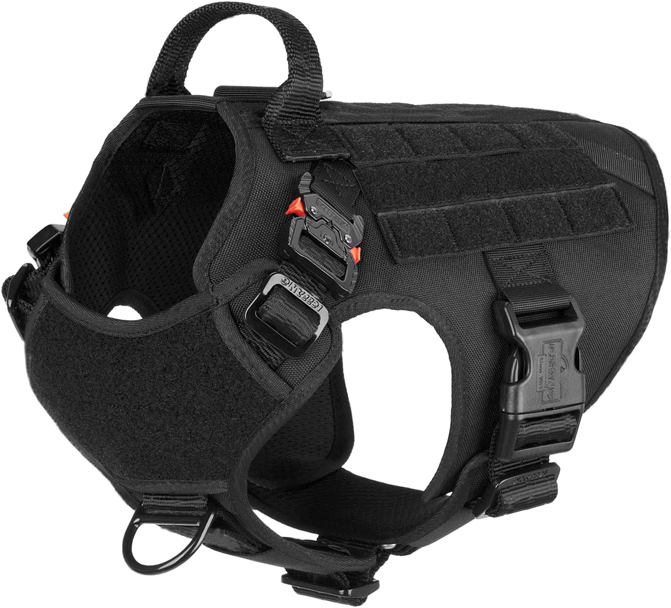 ICEFANG Tactical Dog Harness,Medium Size, 2X Metal Buckle,Working Dog MOLLE Vest...