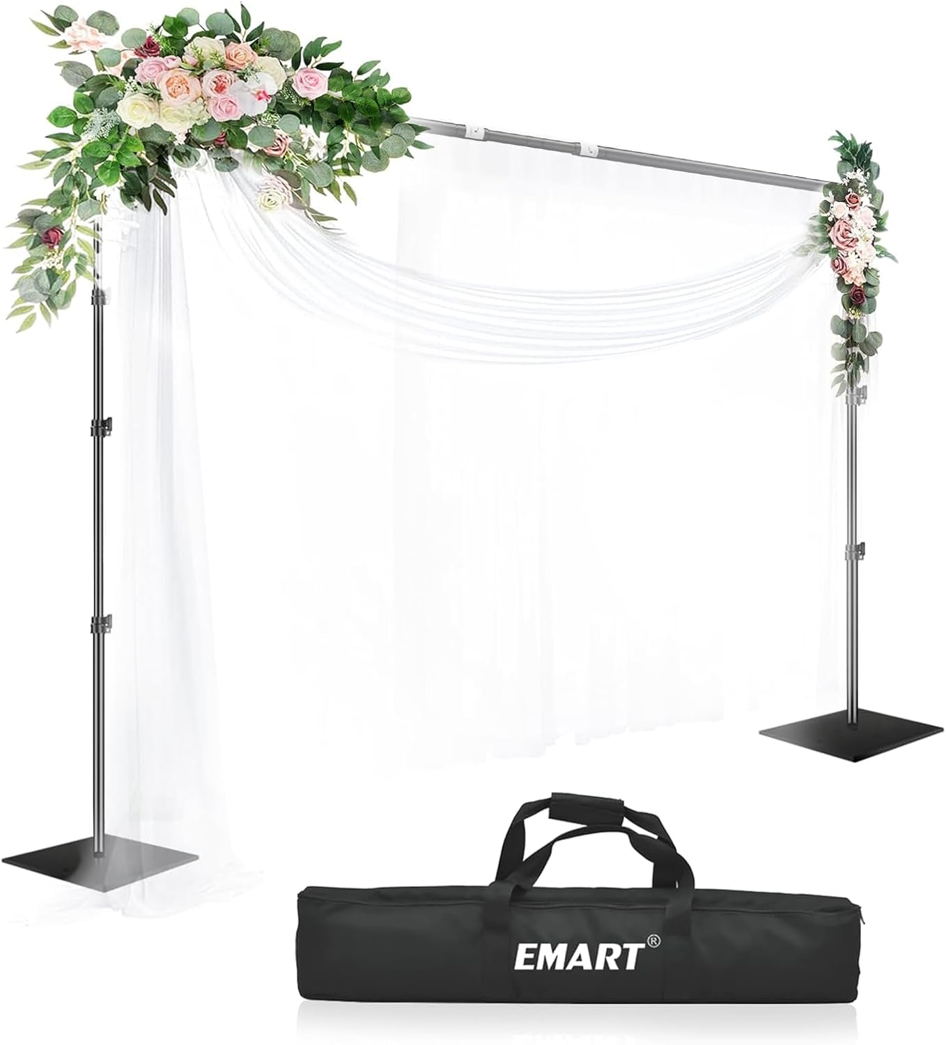 EMART Heavy Duty Backdrop Stand, 8.5ft Height 10ft Width Adjustable Background S...