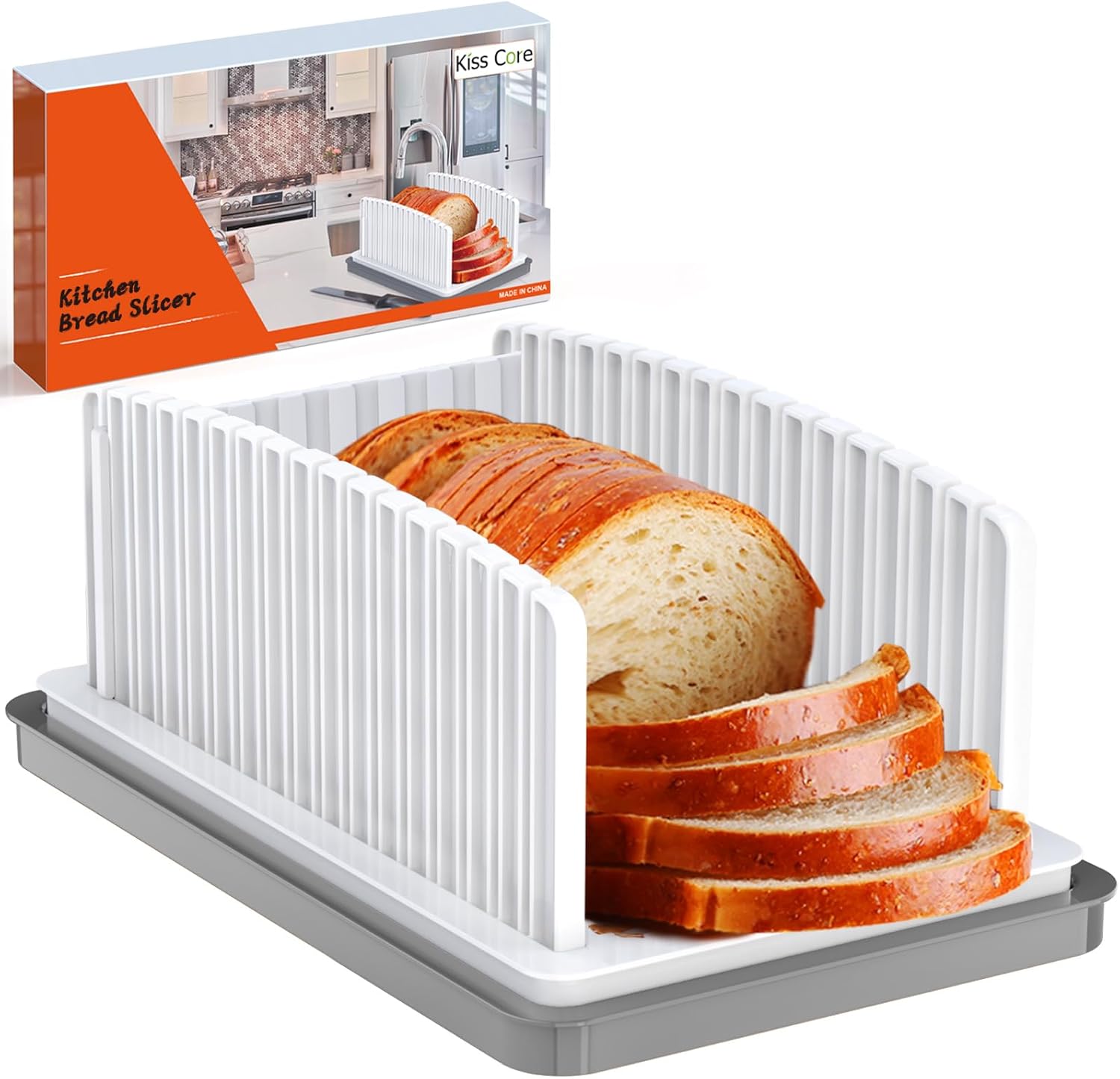 New Upgrade Bread Slicer for Homemade Bread, Bread Slicing Guide Adjustable Widt...