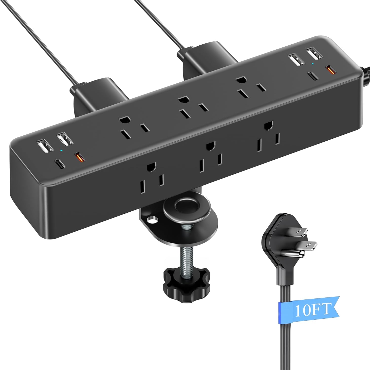 17-in-1 Desk Clamp Power Strip with 40W Fast Charging Station, ACOZVIN 10ft Flat...