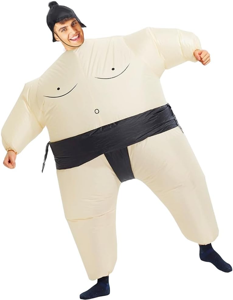 Rafalacy Inflatable Sumo Wrestler Suit Costume for Adult Blow up Halloween Costu...