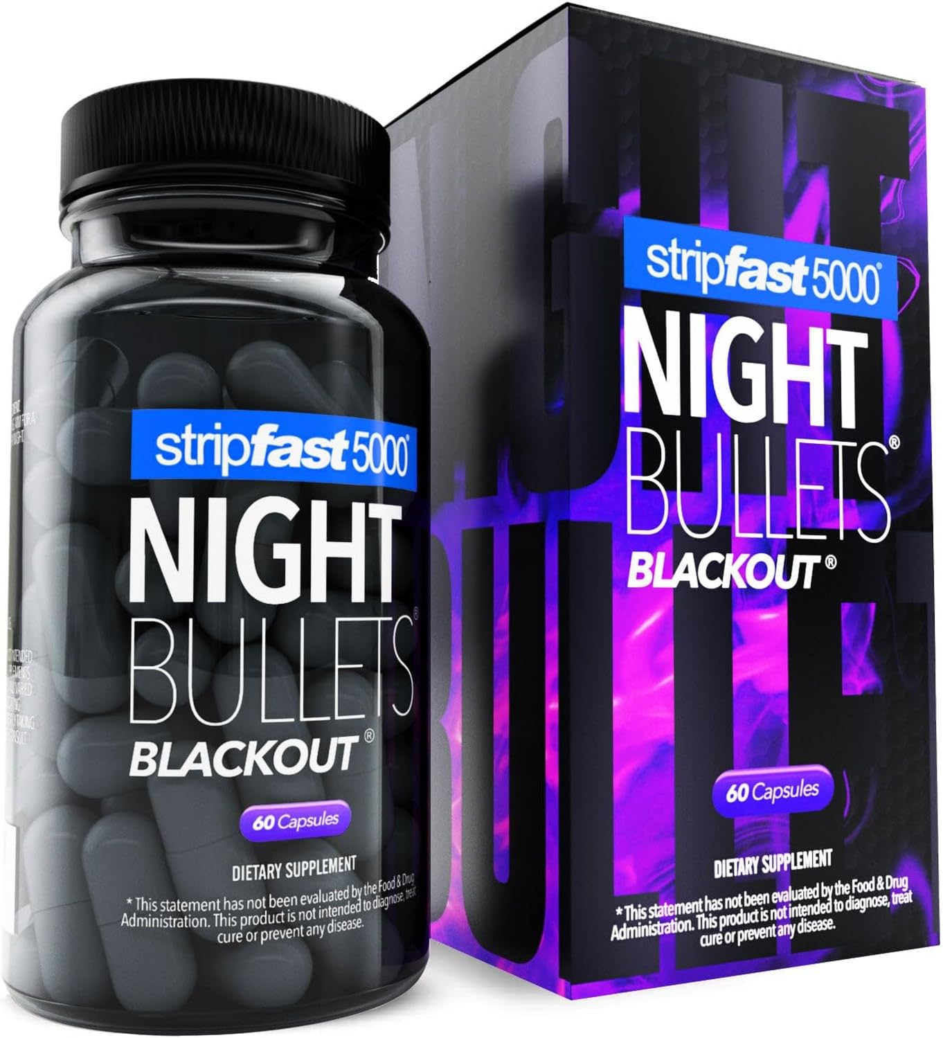 stripfast5000 Night Bullet Capsules for Women and Men 60 Count (Pack of 1)