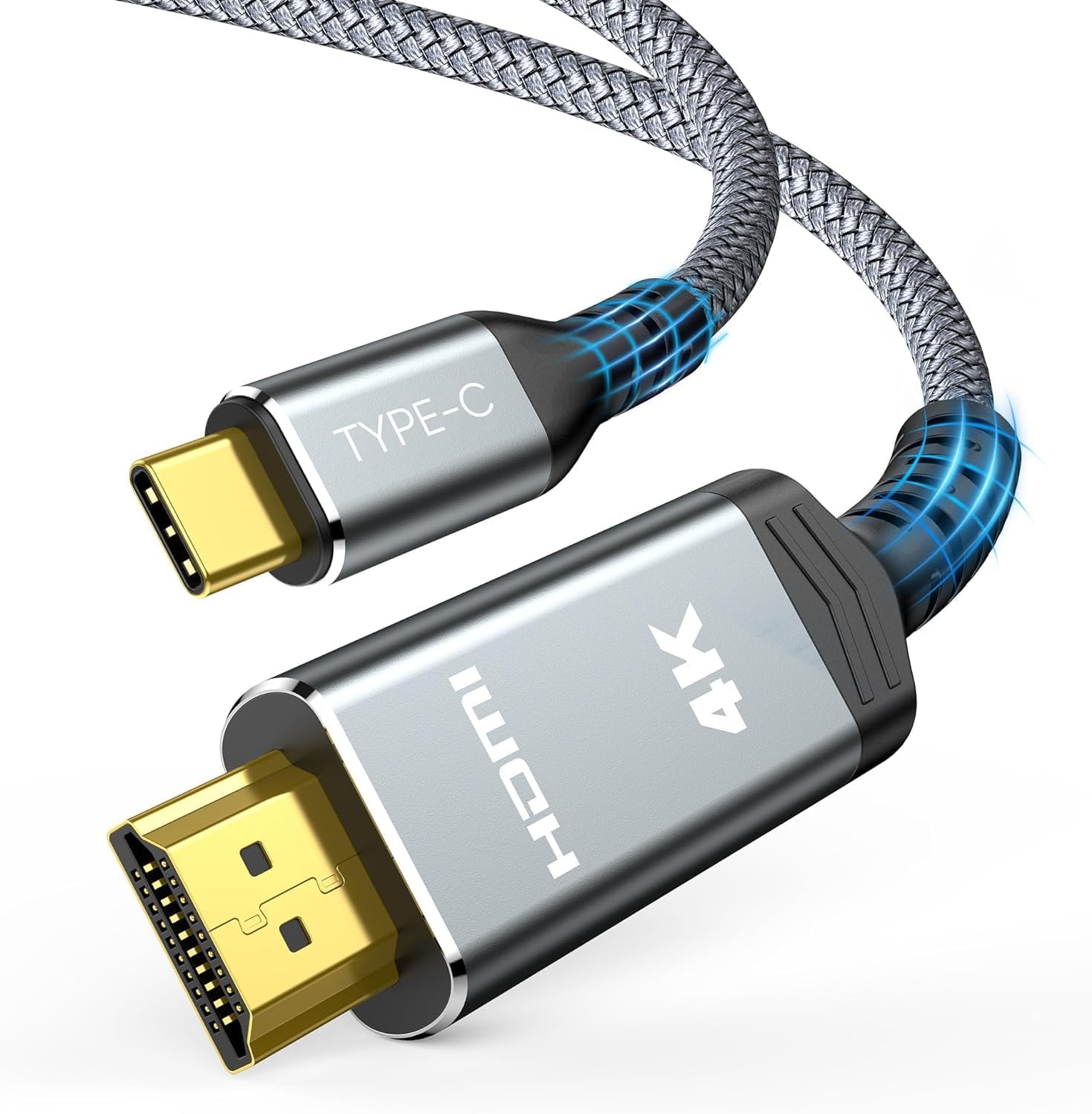 Highwings USB C to HDMI Cable 6ft 4K@60Hz, USB 3.1 Type C to HDMI 2.0 Cord, [Thu...
