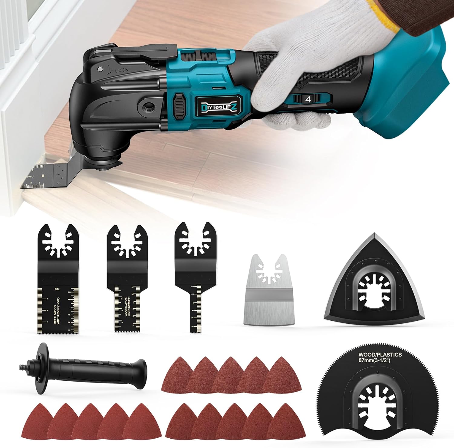 Cordless Oscillating Tool for Makita 18V Battery, 6 Variable Speed Brushless-Mot...