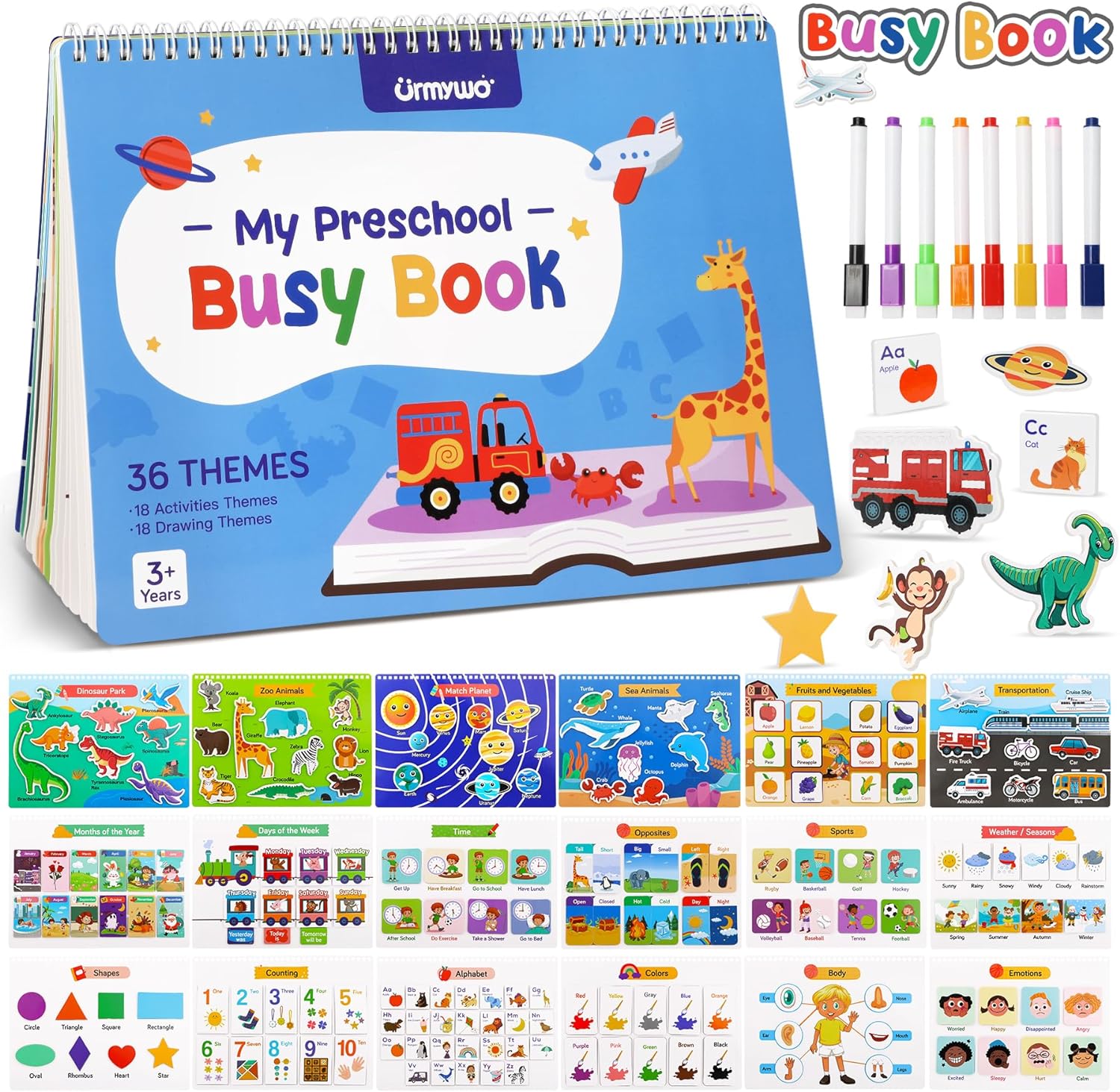 Busy Book for Toddlers - Preschool Learning Activities 36 Themes Learning Resour...