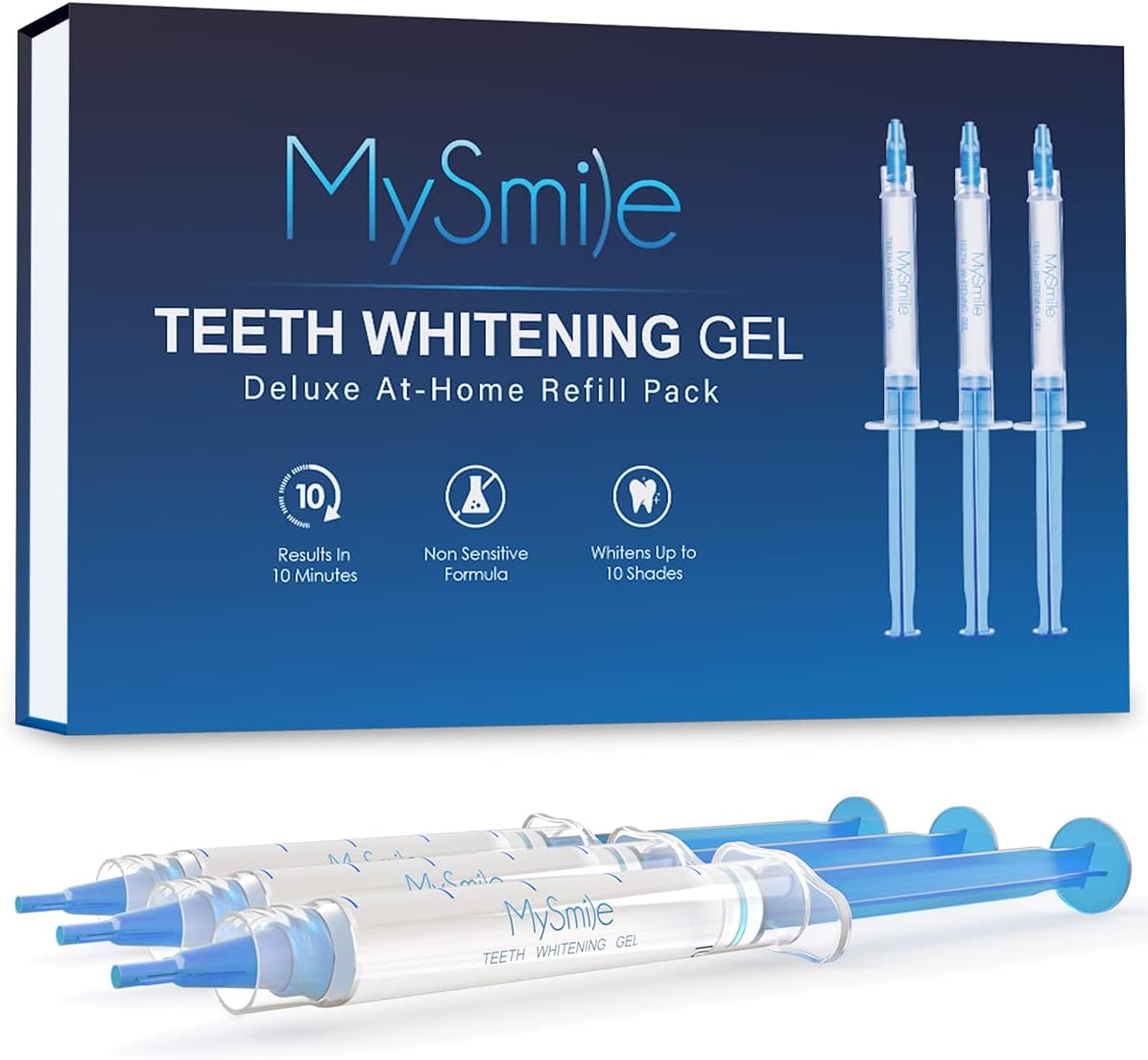 MySmile Teeth Whitening Gel Pen Refill Pack, 3 Non-Sensitive Teeth Whitening Pen...