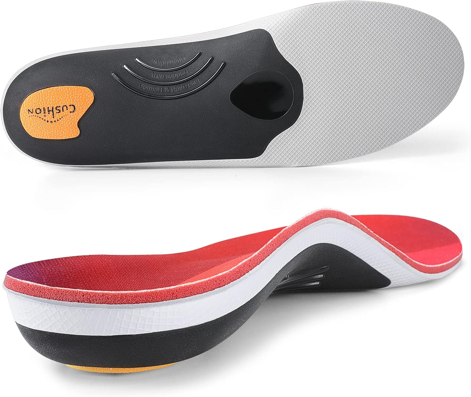 PCSsole 220+lbs Heavy Duty High Arch Support Insoles,Comfort Orthotics Insoles f...