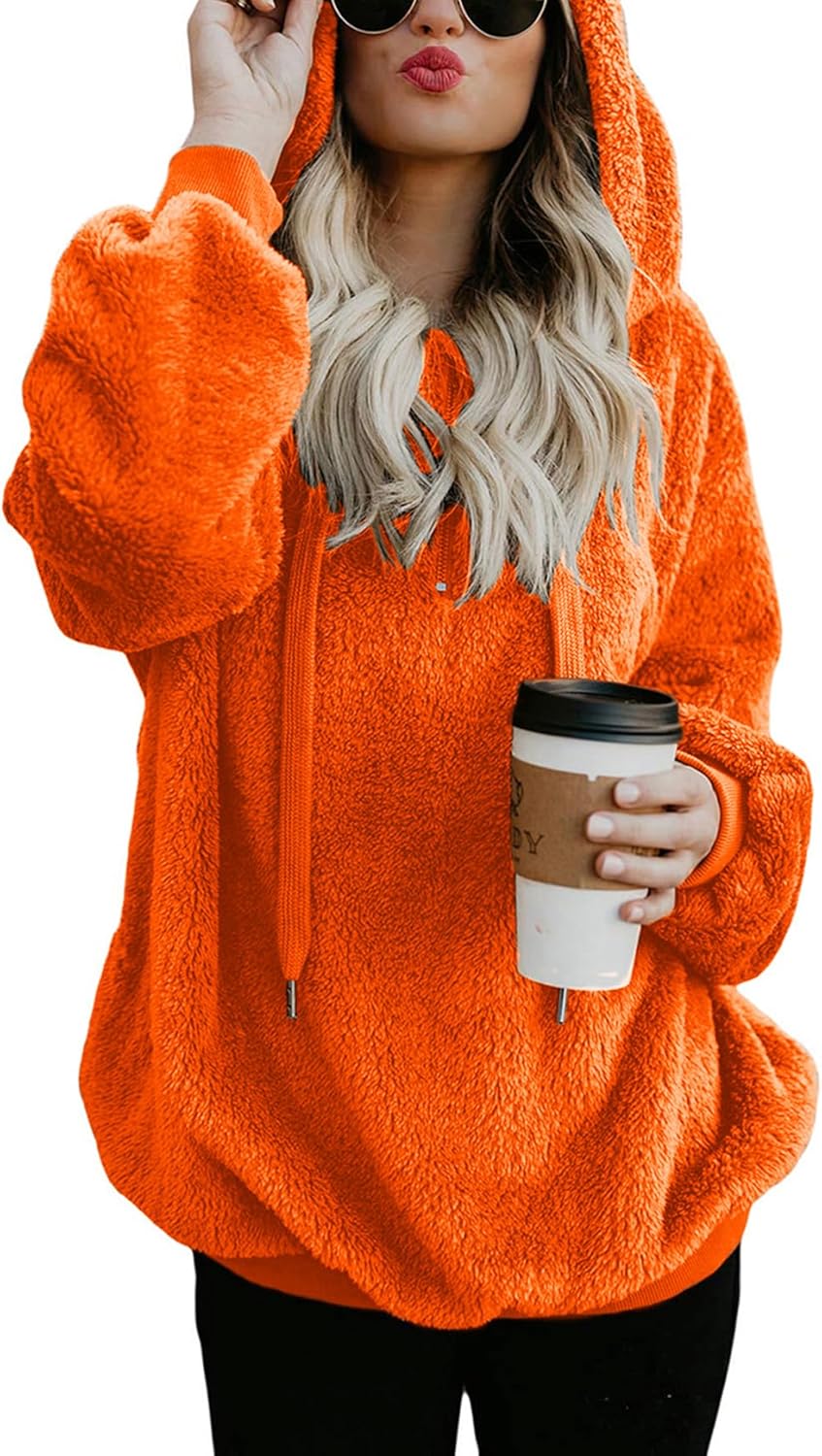 American Trends Oversized Sweatshirts for Women Athletic Womens Sherpa Hoodie Fl...