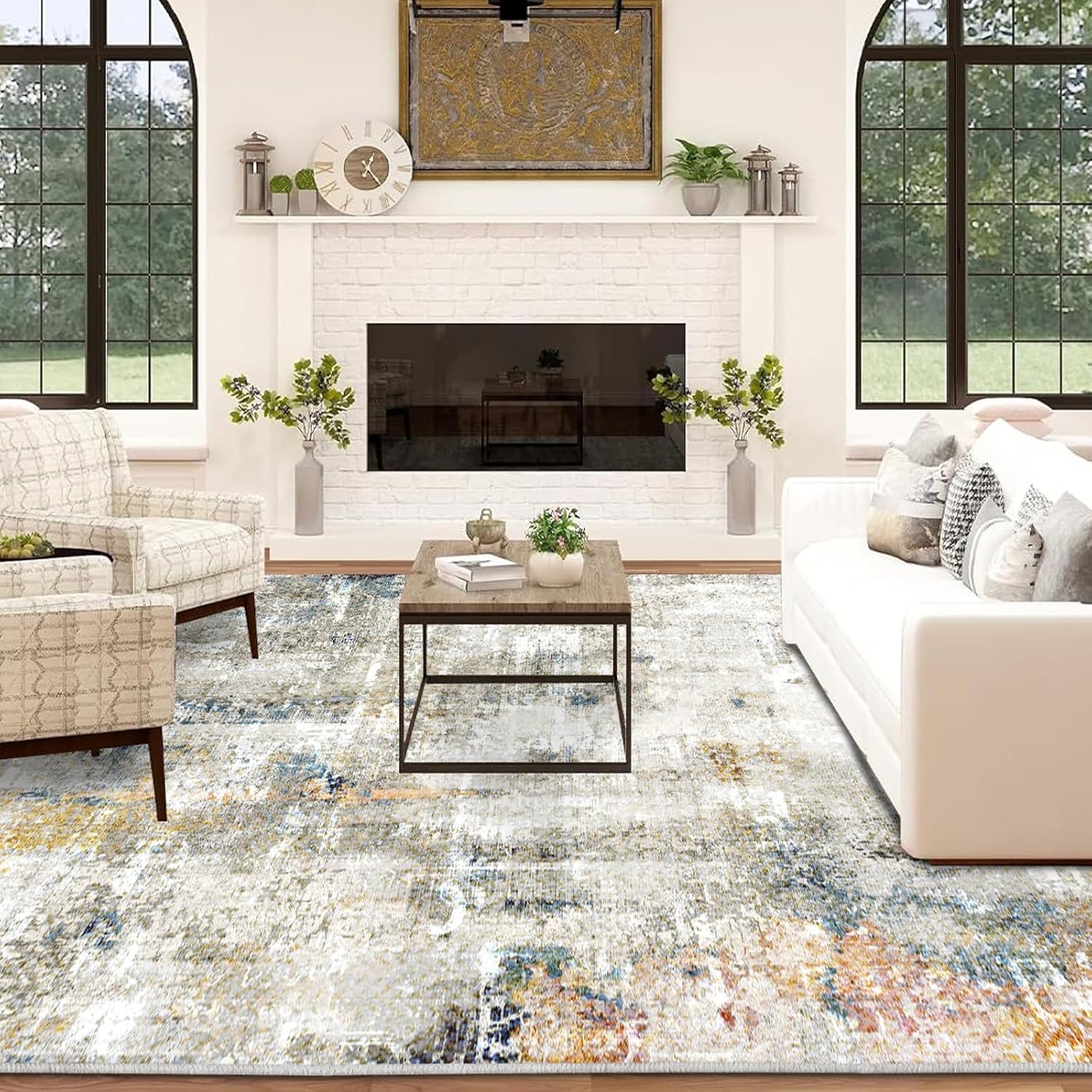 6x9 Area Rugs - Machine Washable Area Rugs 6x9 for Living Room, Soft Washable Ru...