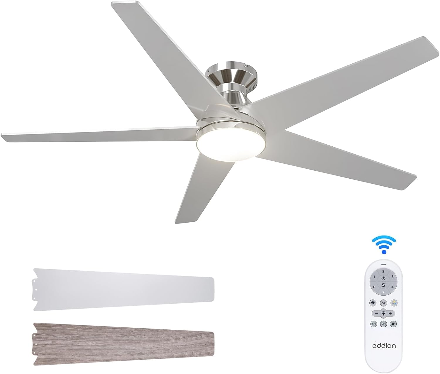 addlon Ceiling Fans with Lights, 52 inch Low Profile Ceiling Fan with Light and...