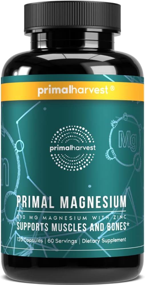 Magnesium Supplement Complex 310mg by Primal Harvest with Magnesium Glycinate, C...