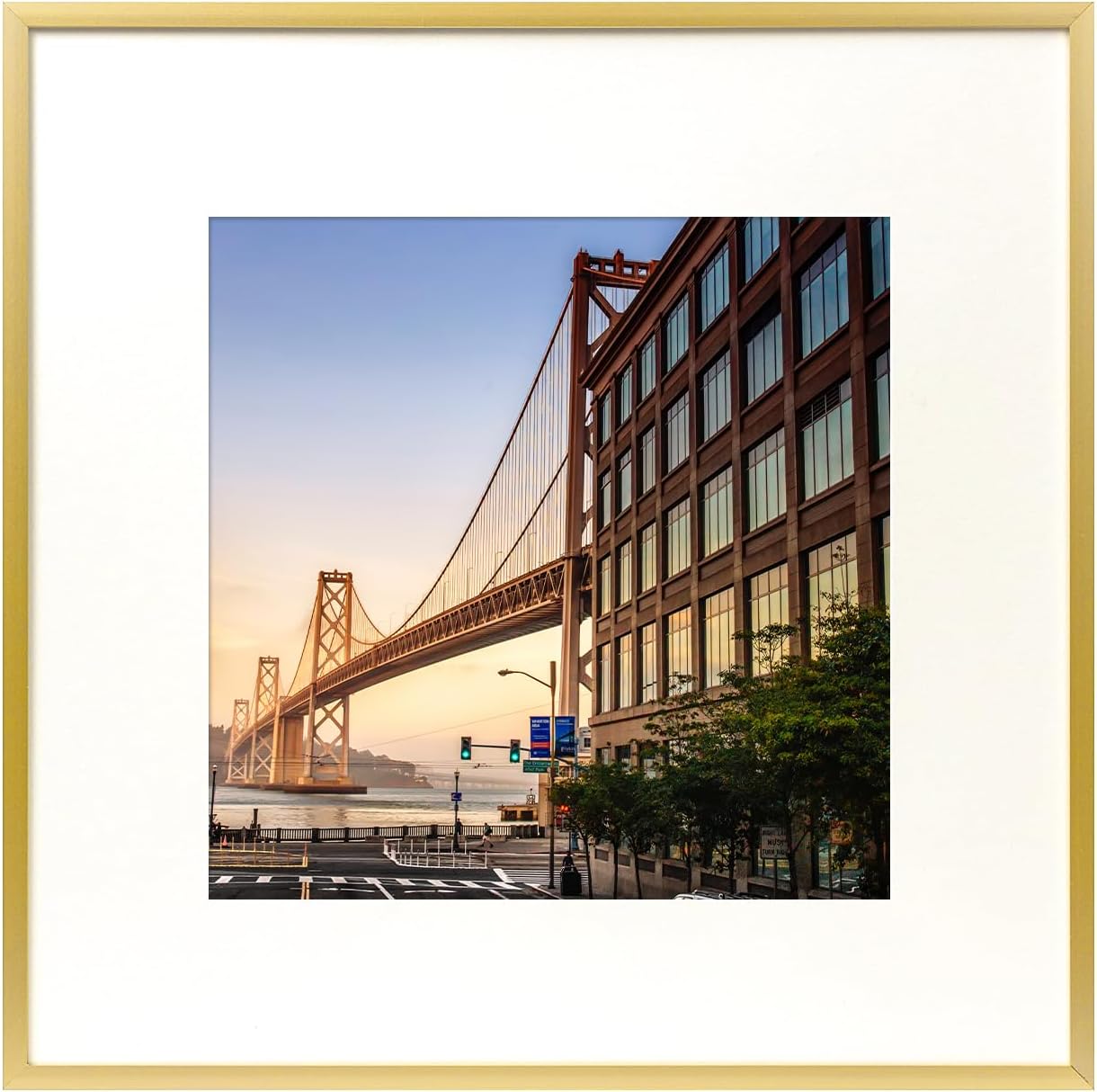 Frametory Picture Frame, Special 12x12 Aluminum Frame, Innovative Gold Frame wit...