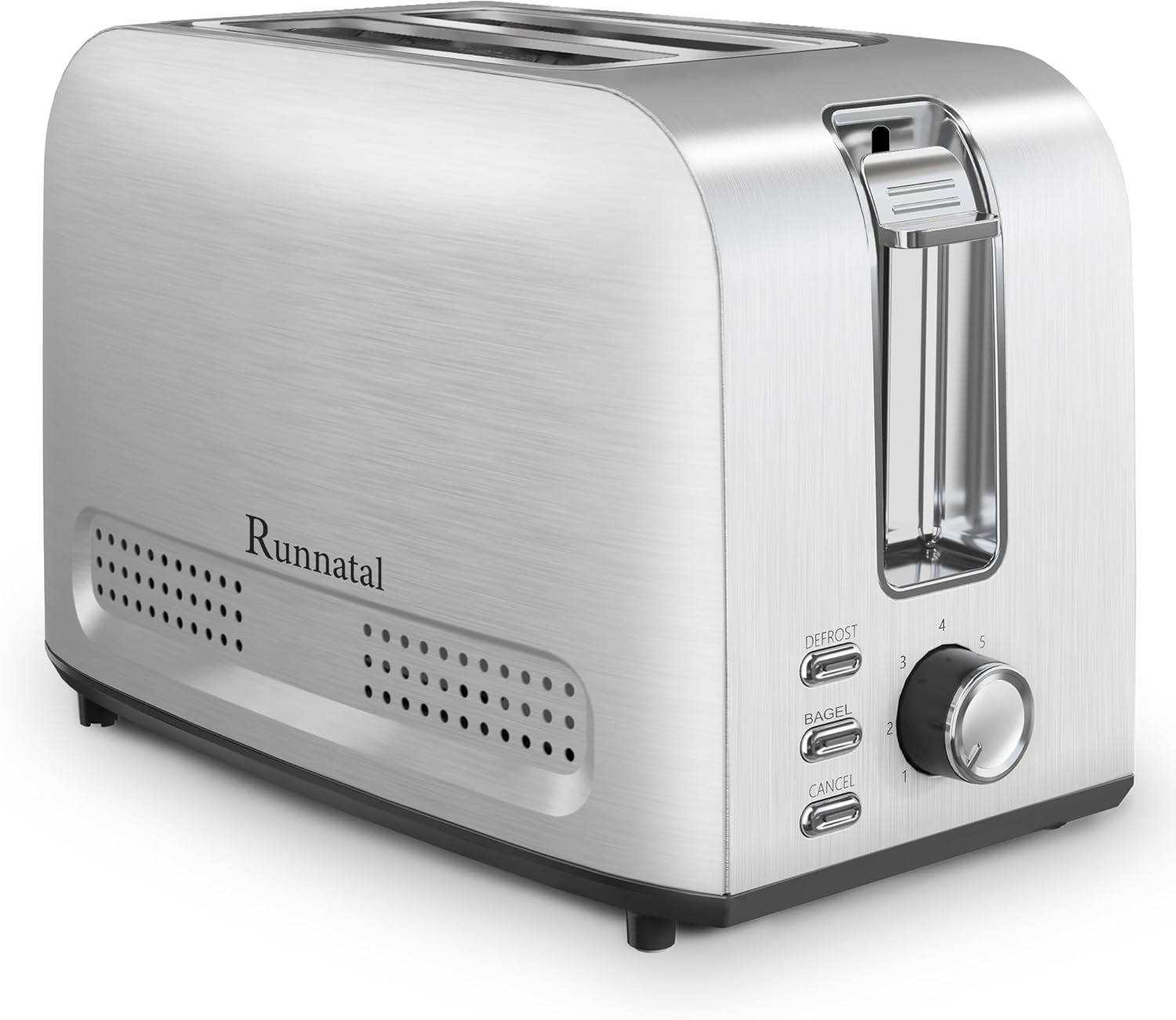 Runnatal 2 Slice Toaster, 100% Stainless Steel, Wide Slot Toaster Multifunctiona...