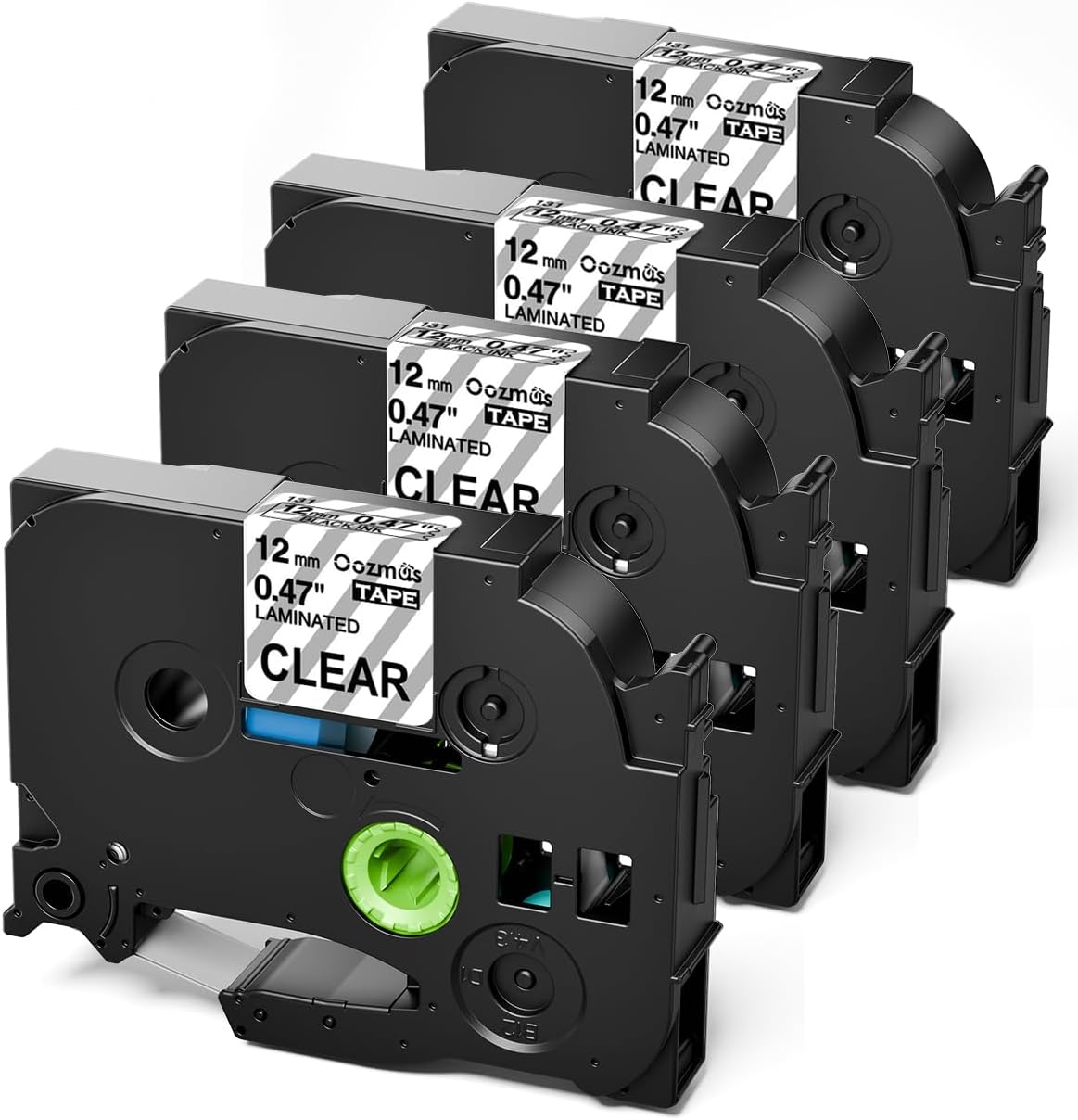 Oozmas Replacement for Brother P-Touch Label Tape Clear 12mm 0.47 Laminated Clea...