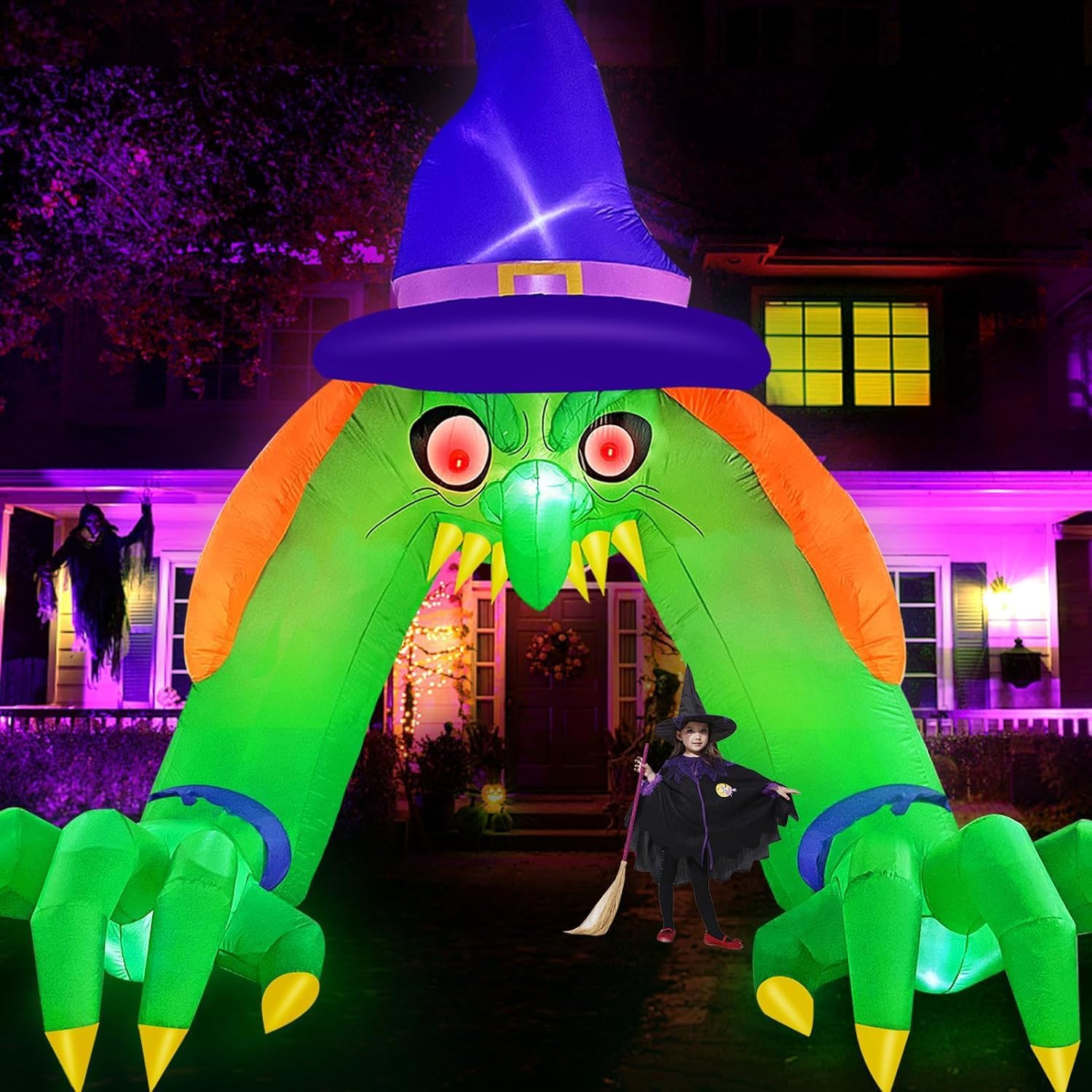 Danxilu 12 FT Halloween Inflatables, Special Witch Archway Outdoor Decorations,...