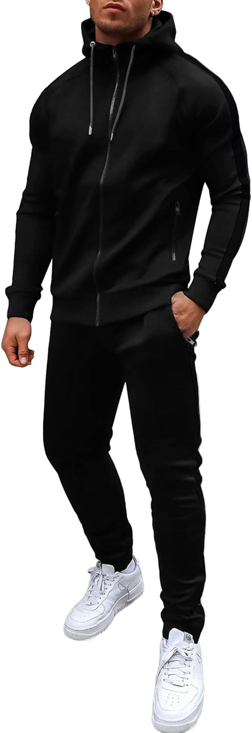 COOFANDY Tracksuit Mens, Special Full Zip Hoodie Sweatsuit with Zipper Pockets,...
