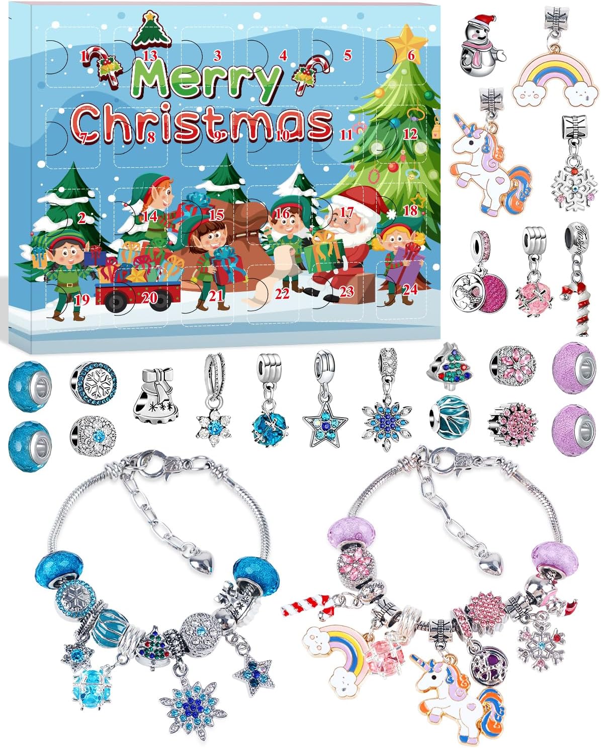 Jewellery Girls Advent Calendar 2024 Kids: Charm Jewellery Bracelet Making Kit U...