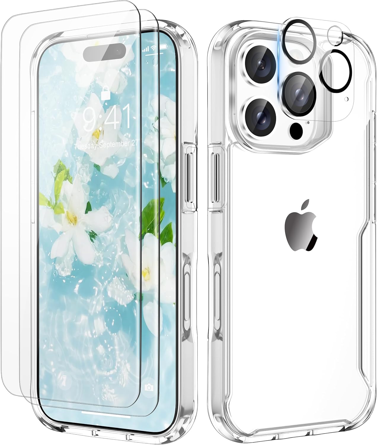 ORETECH Compatible with iPhone 16 Pro Case 6.3", with [2x HD Screen Protector &...