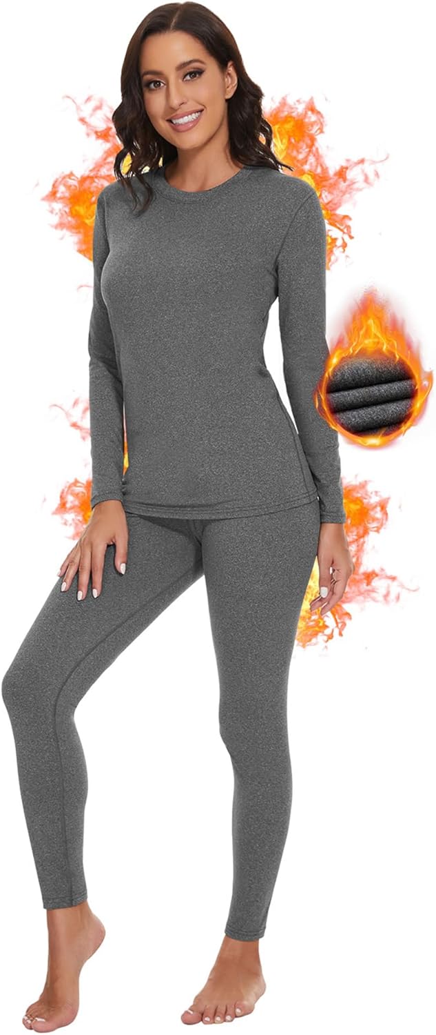 SIHOHAN Womens Thermal Underwear Set, Special Thermal Fleece Lined Long Johns fo...