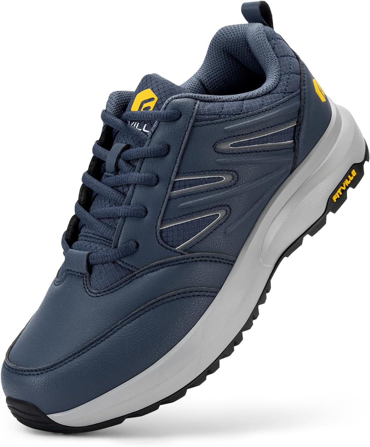 FitVille Men's Extra Wide Fit Hiking Shoes, Special Walking Trekking Trainers wi...